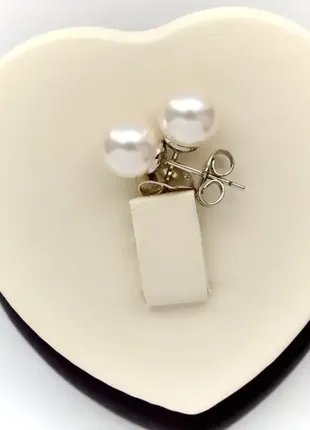 Серьги с жемчужинами фирма xuping m&amp;l (медицинское золото)