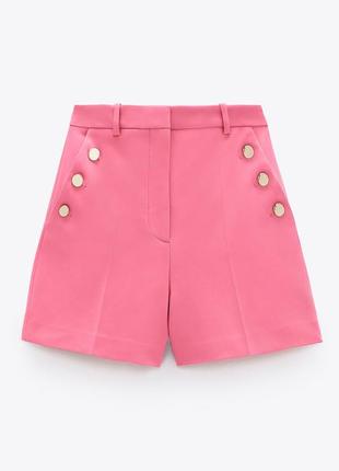 Шорти zara / класичні шорти zara/ шорти олдмані zara/ рожеві шорти zara