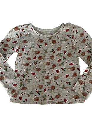 Футболка 4-5 років/110см новорічний принт заміри на фото