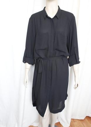 Черная рубашка платье h&m 44 14 размер 2