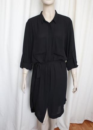 Черная рубашка платье h&m 44 14 размер 3