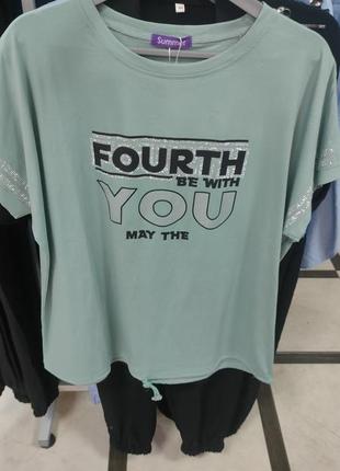 Футболка жіноча стильна тренд якісна тканина  в наявності є 4 кольори