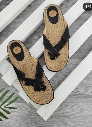 Кожаные шлепки р.42