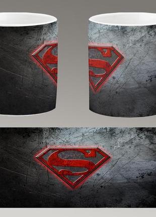 Чашка белая керамическая "супермен логотип" superman - logo  aurora