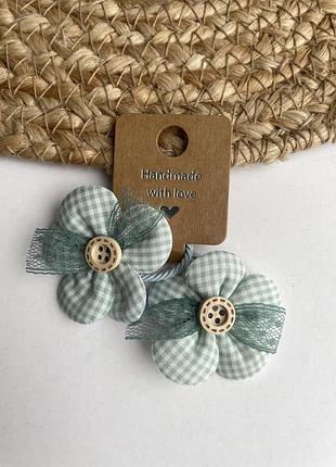 Детские резинки цветочки в клетку