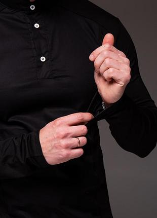 Черная рубашка хенли мужская