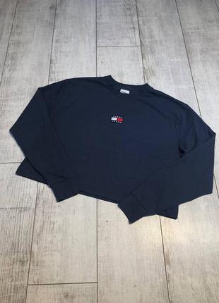 Женский лонглсив свитшот укороченый tommy hilfiger