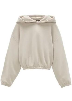 Укороченный худи с объемным капюшоном zara