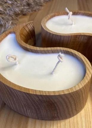 Ароматична свічка інь-ян декоративний виріб ручної роботи аромасвіча для дому фігурної форми для пар2 фото