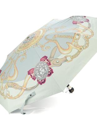Зонт женский автоматический, d-108см, защита от солнца, uv (99%), защита от дождя, каркас - al+fe, white-gold