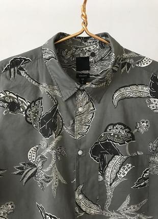 Шикарная гавайская рубашка h &amp; m, цвета хаки, размир l