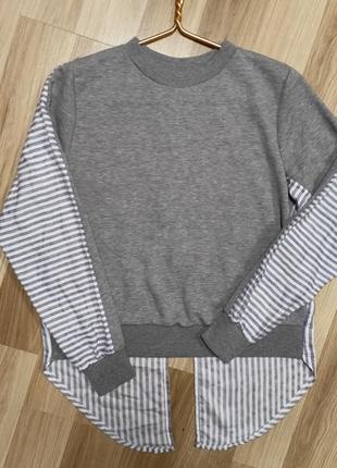 Topshop гибрид рубашка+свитшот 💙🩶🩵3 фото