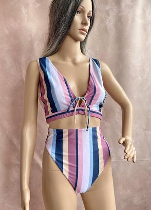 Купальник раздельный с высокой посадкой asos