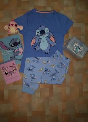 Красивая пижама, комплект котон стич, stitch disney 2xs размер2 фото