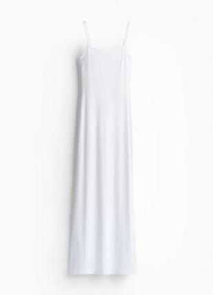 Сукня довга в рубчик плаття біле жіноче h&m hm 1224416011 оригінал ✅ xs s m l xl