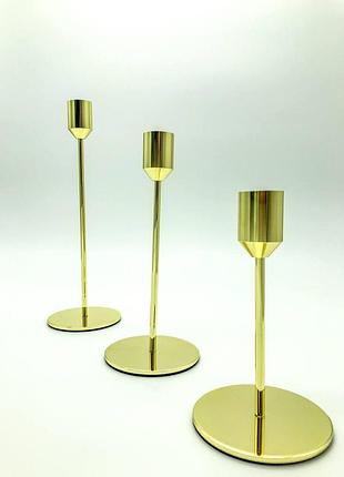 Набор высоких металлических подсвечников из 3 шт.