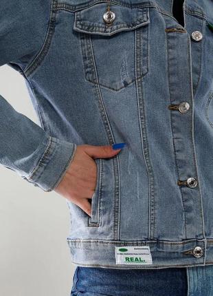 Женская весенняя модная джинсовка с карманами размеры xs-xxl4 фото