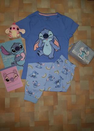 Красивая пижама, комплект котон стич, stitch disney 2xs размер3 фото