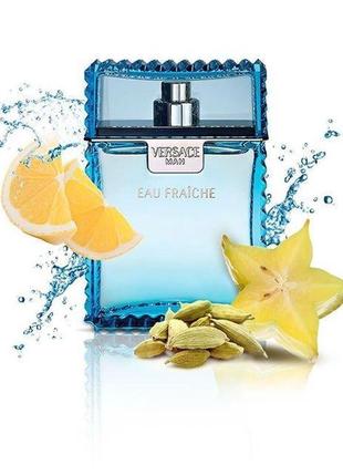 Туалетна вода для чоловіків versace man eau fraiche, пробник, оригінал, 1 мл2 фото