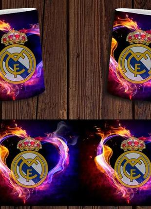 Чашка белая керамическая "фк реал мадрид" real madrid  aurora