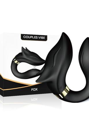 Вібратор для двох з пультом керування fox black  bunny