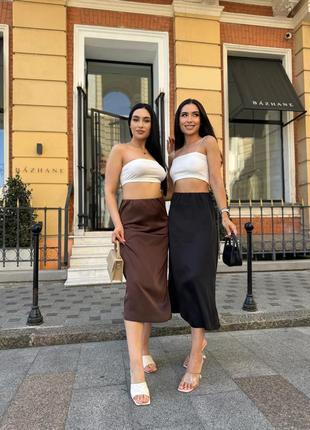 Женская шелковая юбка миди шелк армани лето шолк