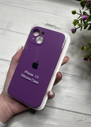 Чохол на iphone 13 квадратні борти чохол на айфон silicone case full camera на apple1 фото