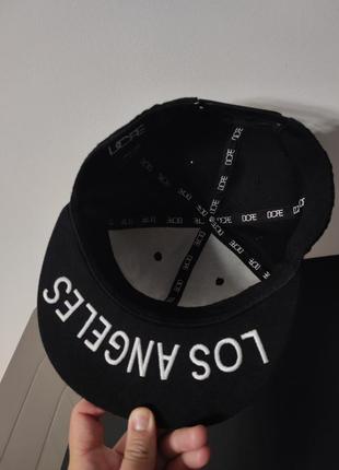 Кепка чорна снепбек прямий козирок dope los angeles3 фото