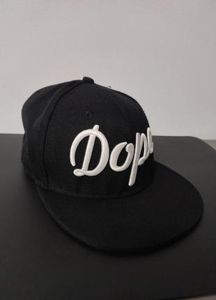 Кепка чорна снепбек прямий козирок dope los angeles