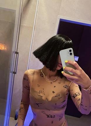 Боди комбидресс тату боди сетка сетка сеточка