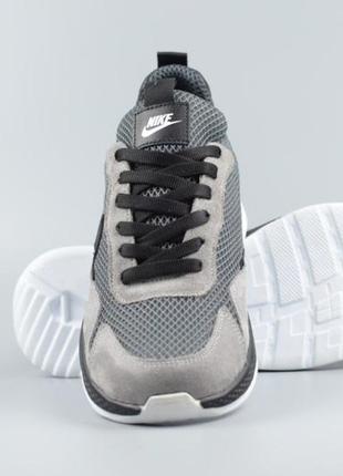Кроссовки летние сетка nike серые 2