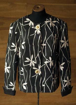 Черно белый женский шелковый жакет basler, размер l, xl