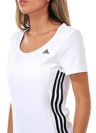 Біла спортивна футболка адидас три смужки топ оригінал adidas