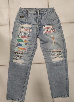 Стильні блакитні джинси 👖 печворк бренд  efe sis