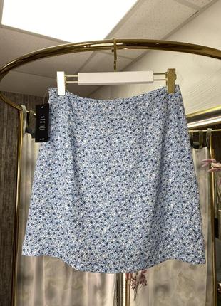 Мини-юбка с разрезом, в цветочек бренда na-kd2 фото
