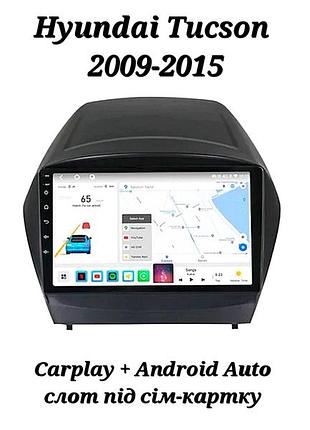 Магнітола android hyundai tucson 2009-2015, 6/128, 8 ядер, carplay, слот під сім-картку + рамка!