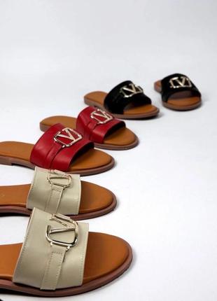 Жіночі шкіряні шльопанці valentino