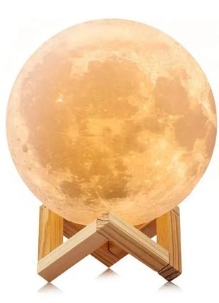 Настільний кольоровий світильник-нічник місяць 3d led на сенсорному керуванні (розмір m) abc
