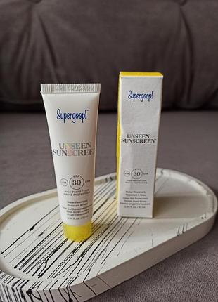 Невидимий, невагомий сонцезахисний крем supergoop! unseen sunscreen spf 30 10ml