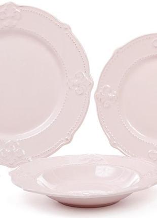 Набір 6 супових тарілок leeds королівська лілія ø22.8см daymart   рожеві4 фото