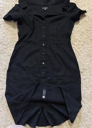 Платье лен armani jeans оригинал бренд сарафан с открытыми плечами, миди, платье футляр бандажное размер m,l