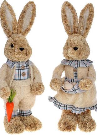 Фігура декоративна "кролик" 21х20х52см daymart , пінопласт, кремовий2 фото