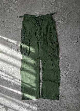Карго брюки bershka хаки baggy