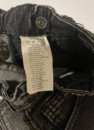 Чорно-сірі джинсові шорти з потертостями для дівчинки 9-12 років