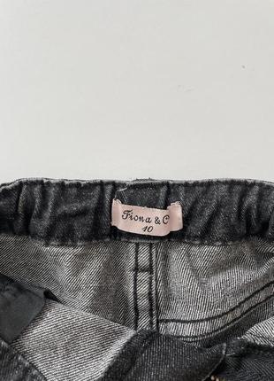 Чорно-сірі джинсові шорти з потертостями для дівчинки 9-12 років