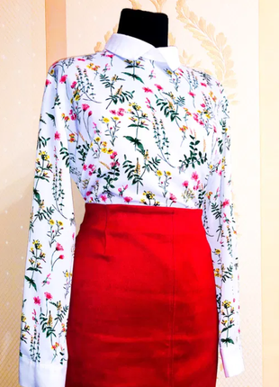 Блуза шифон с ярким принтом