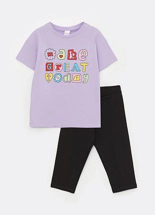 13-14 років 158-164 см новий фірмовий літній комплект костюм дівчинці бріджі футболка lc waikiki