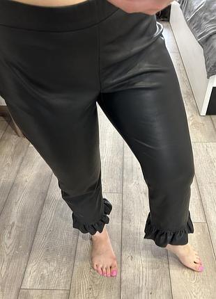 Шкіряні штани zara, шкірзам, розмір 40, л, стан ідеал.