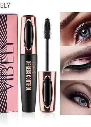 Туш для вій подовжувальна об'ємна 4d vibely volume eyelash, чорний колір, 10 ml