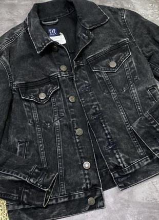 Джинсовий піджак дитячий. чорного кольору. gap. на вік 9-10 років